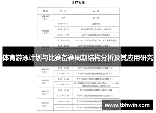 体育游泳计划与比赛备赛周期结构分析及其应用研究